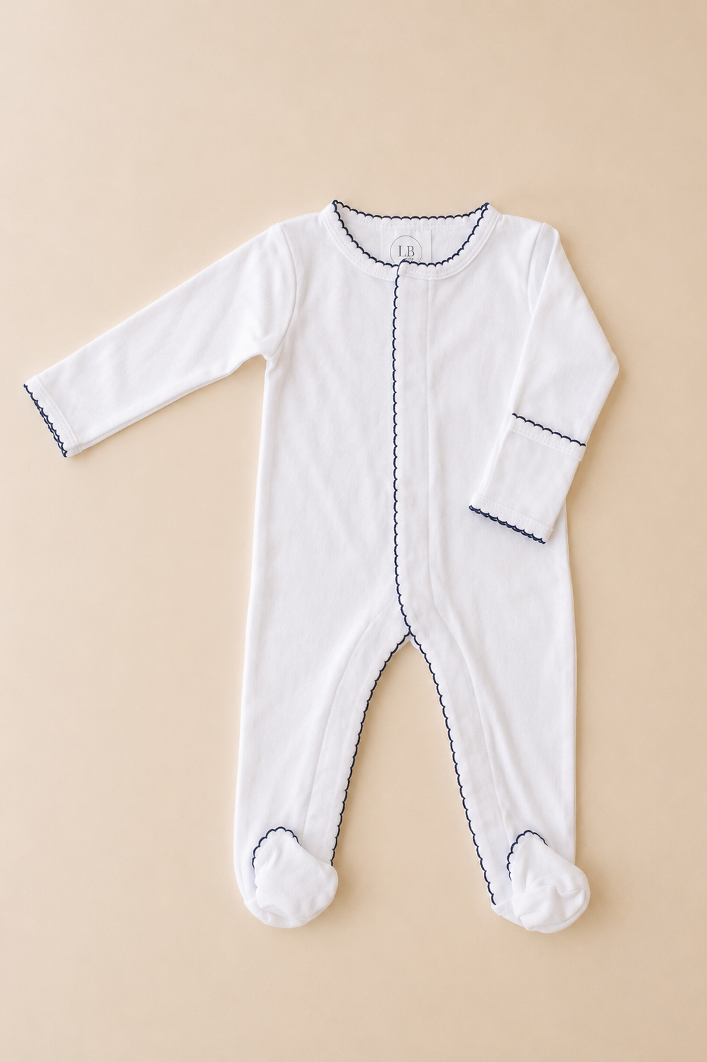 Sweet P Footie | Navy Trim