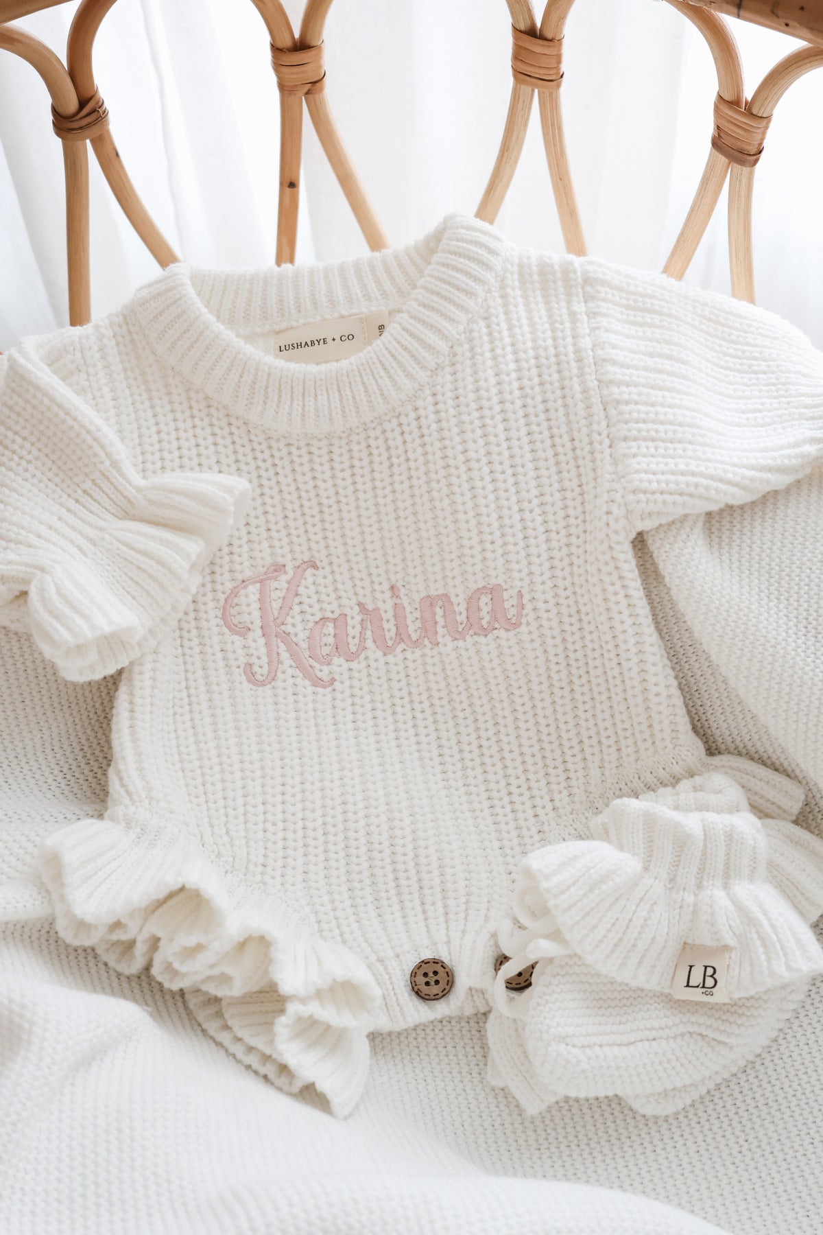 Milk Frill Knit Romper