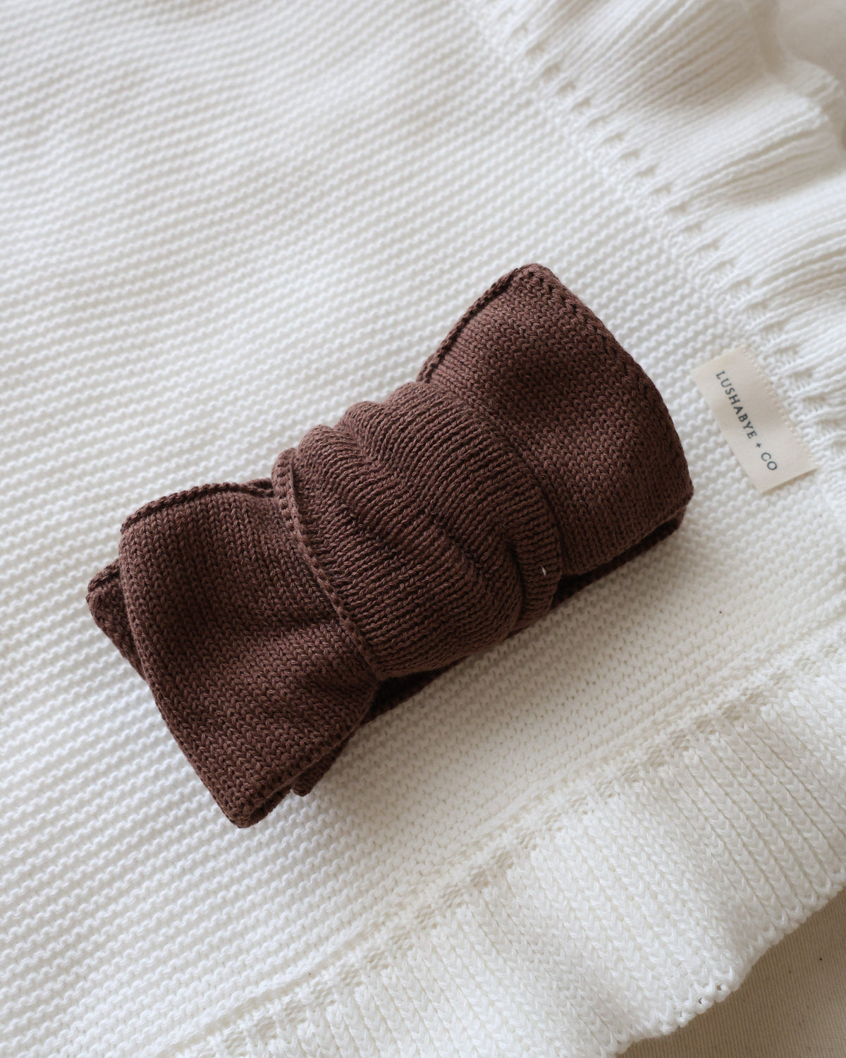 Chunky Knit Bow | Cocoa