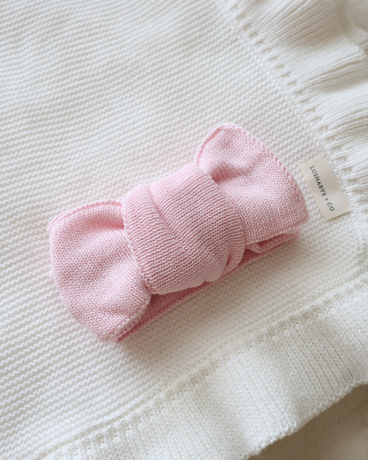 Chunky Knit Bow | Pink