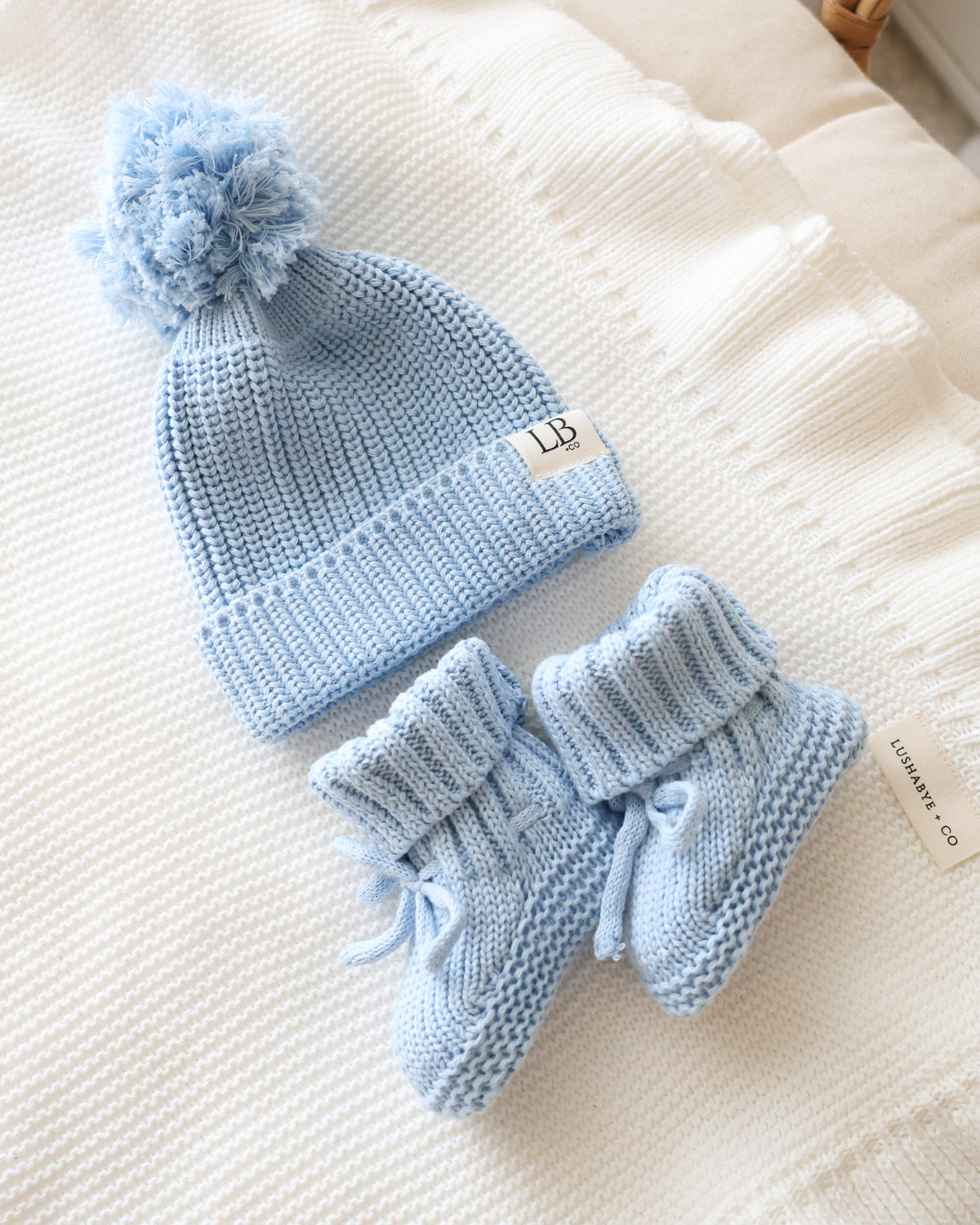 Chunky Knit Booties | Blue