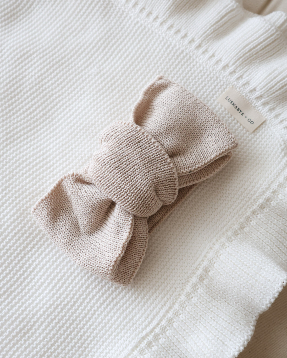 Chunky Knit Bow | Oat