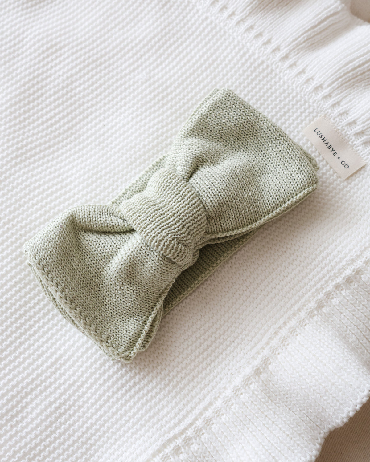 Chunky Knit Bow | Muted Saige