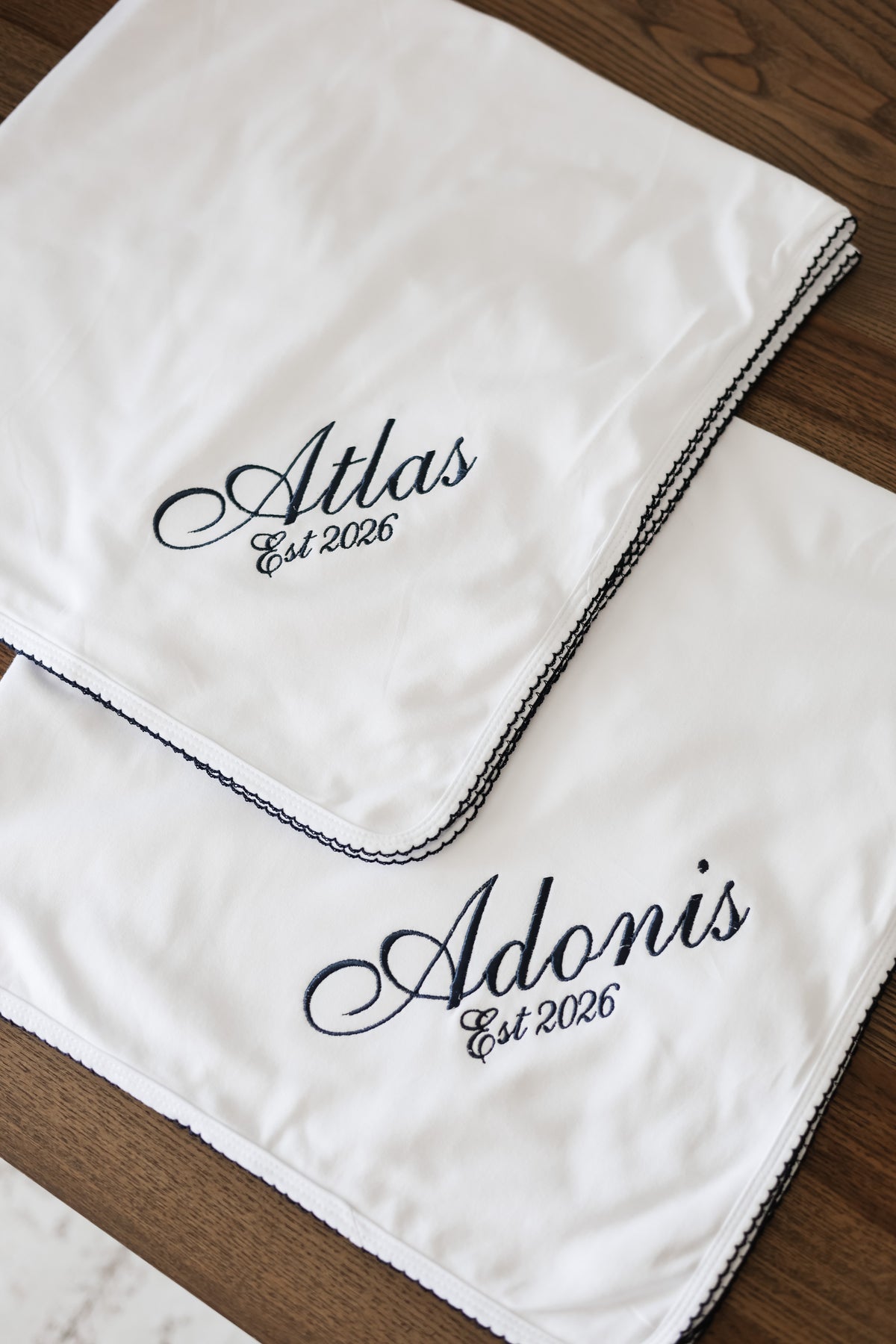 Sweet P Baby Blanket | Navy Trim
