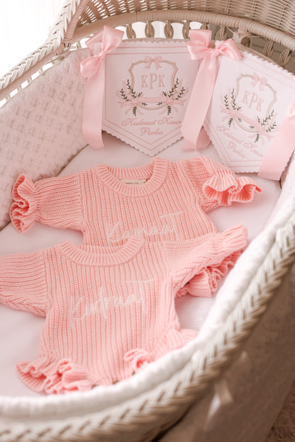 Pink Frill Knit Romper