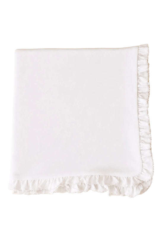 Sweet P Baby Ruffle Blanket | White Trim