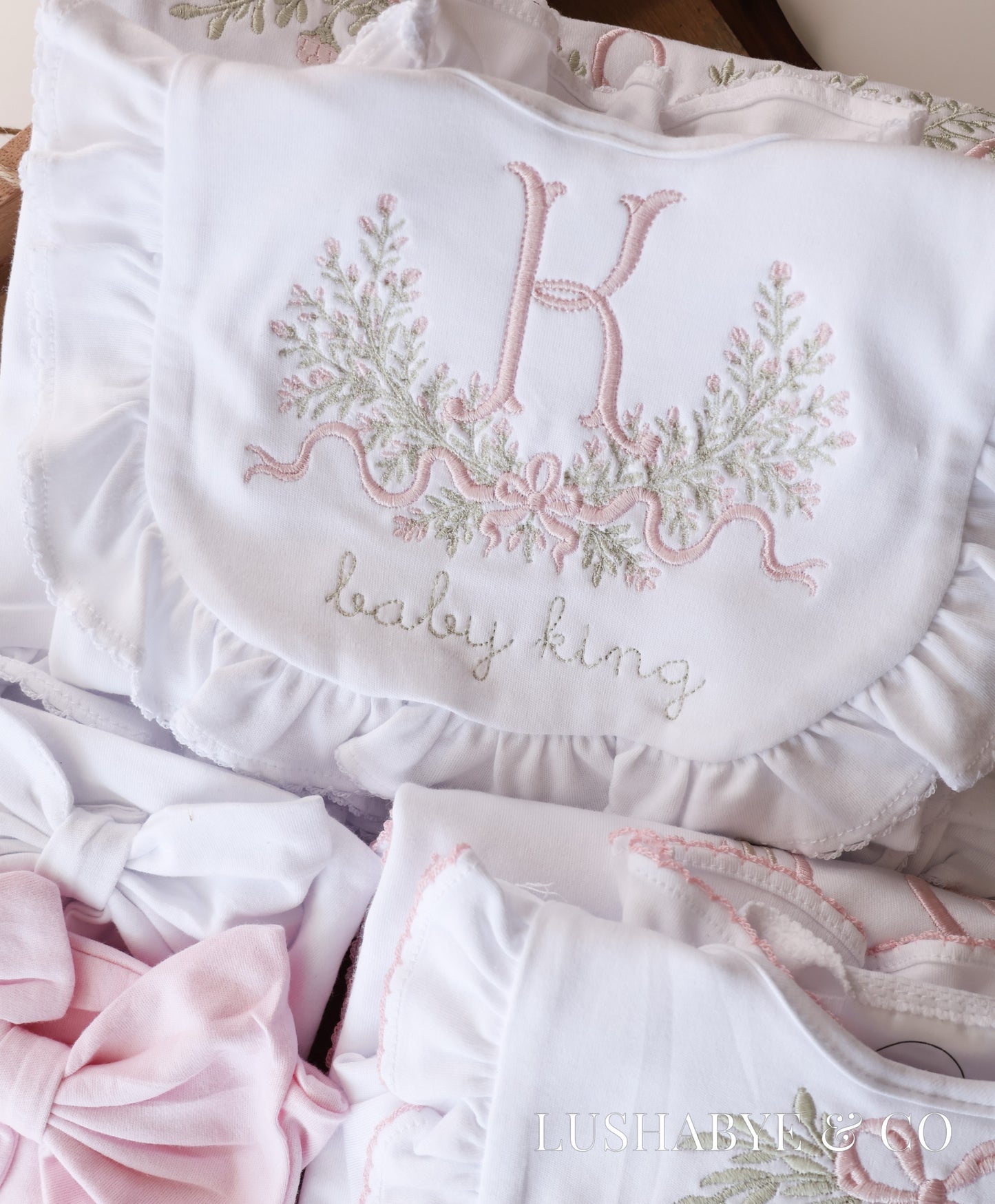 Picot Heirloom Ruffle Bib