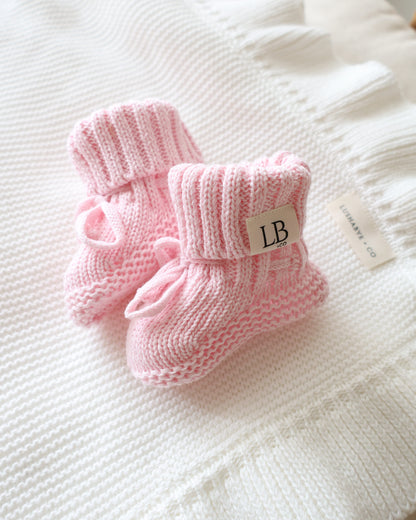 Chunky Knit Booties | Pink