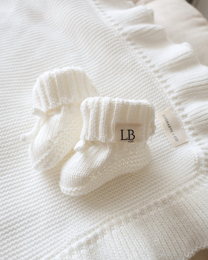 Chunky Knit Booties | Milk