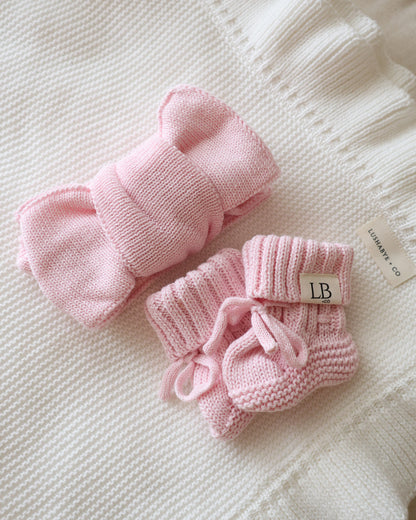 Chunky Knit Booties | Pink