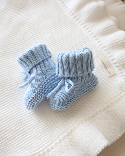 Chunky Knit Booties | Blue