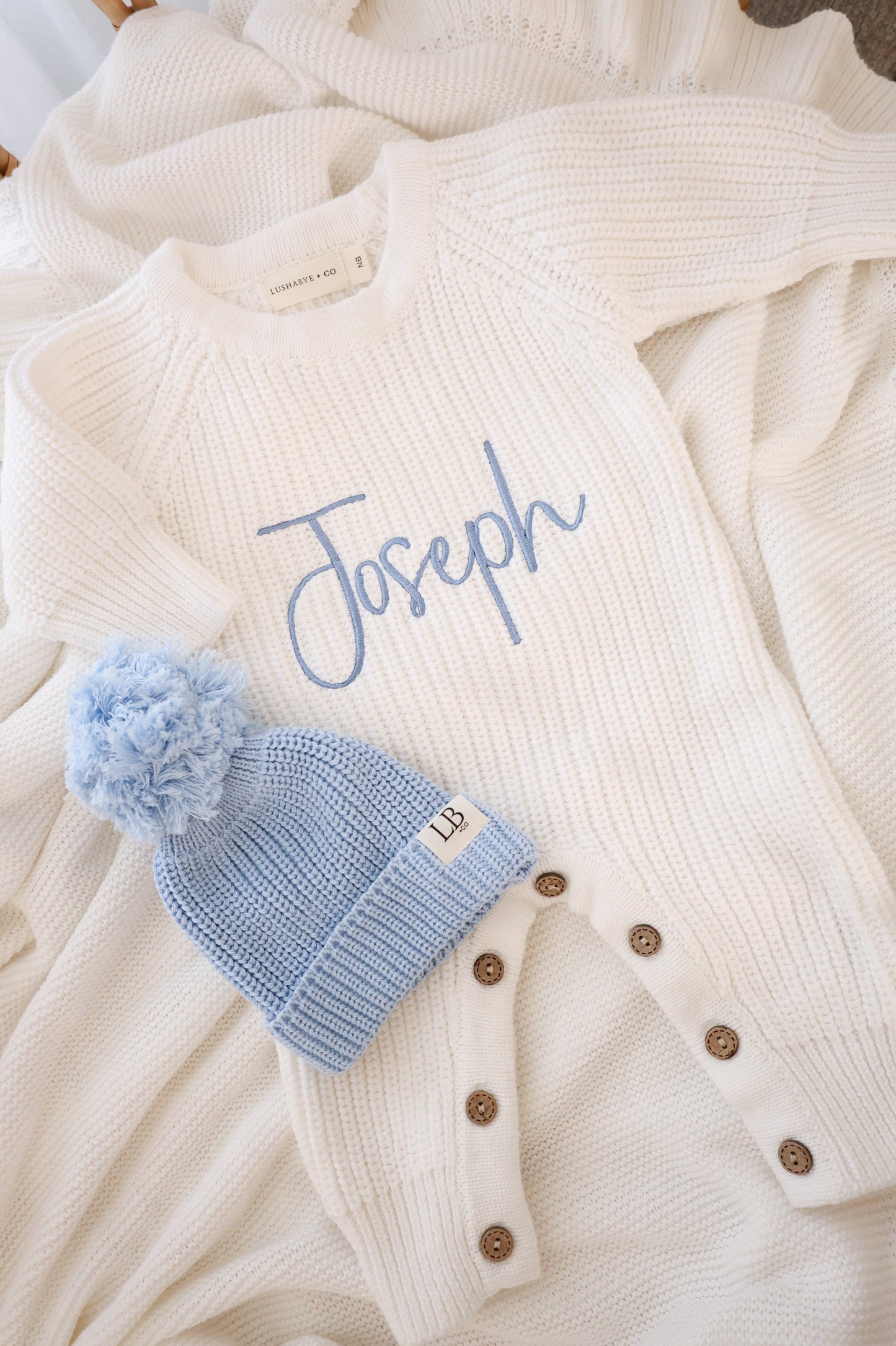 Organic Cotton Knit Romper | White