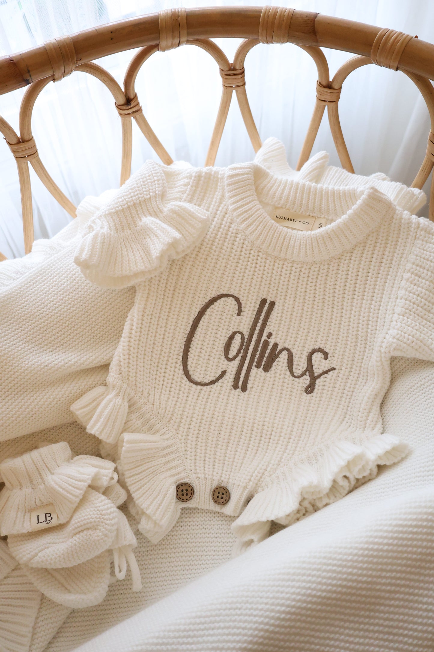 Organic Cotton Frill Romper | White