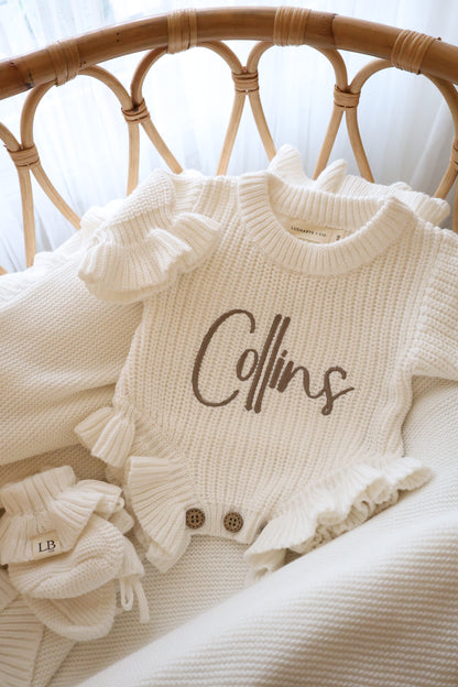 Organic Cotton Frill Romper | White
