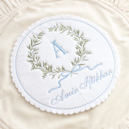 Bow Wreath Monogram |Heirloom Name Announcement