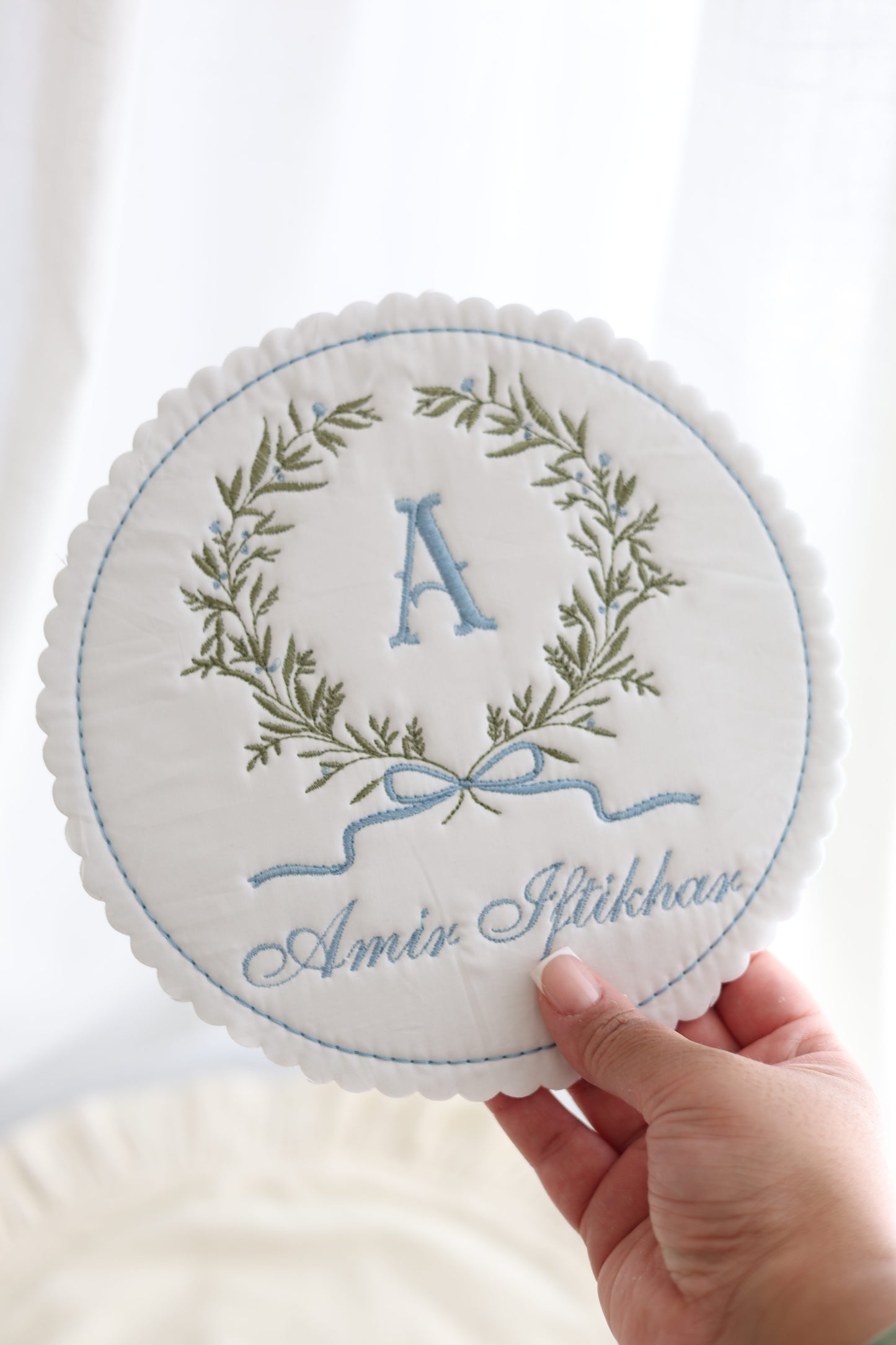 Bow Wreath Monogram |Heirloom Name Announcement