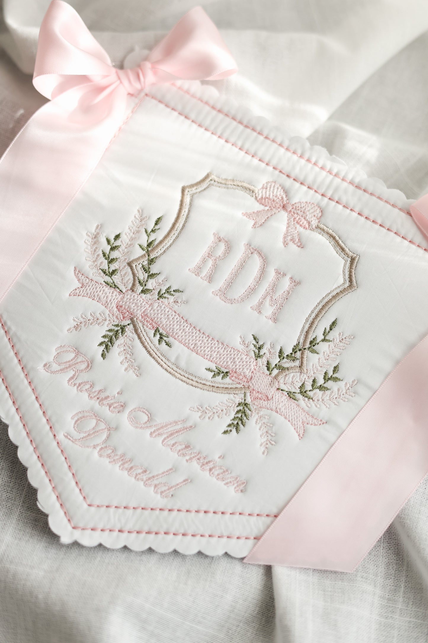 Floral Crest Monogram | Heirloom Name Announcement