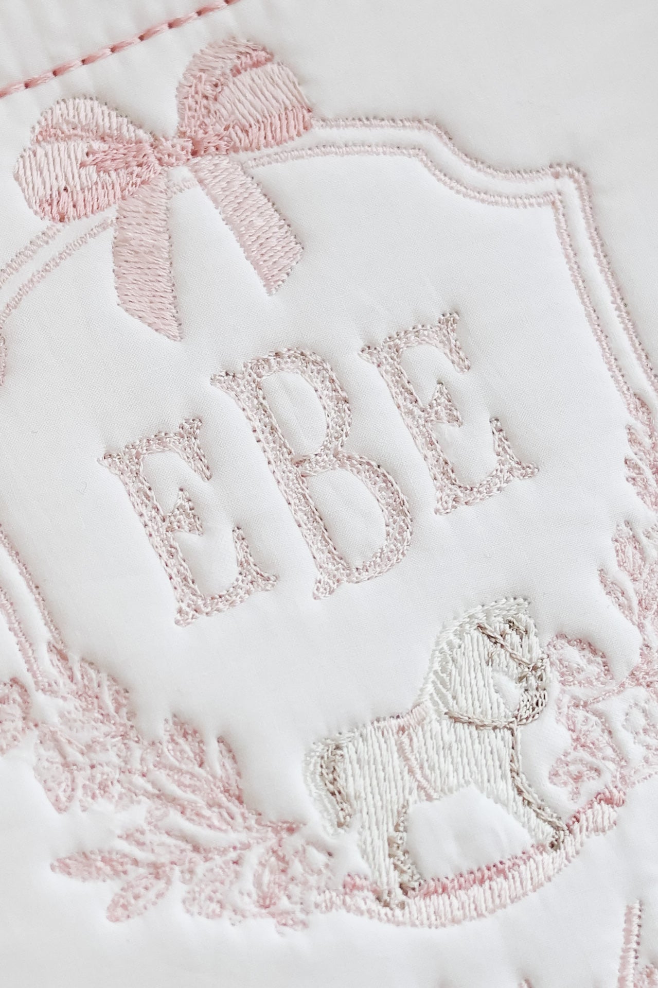Dainty Rocking Horse Monogram | Heirloom Name Announcement