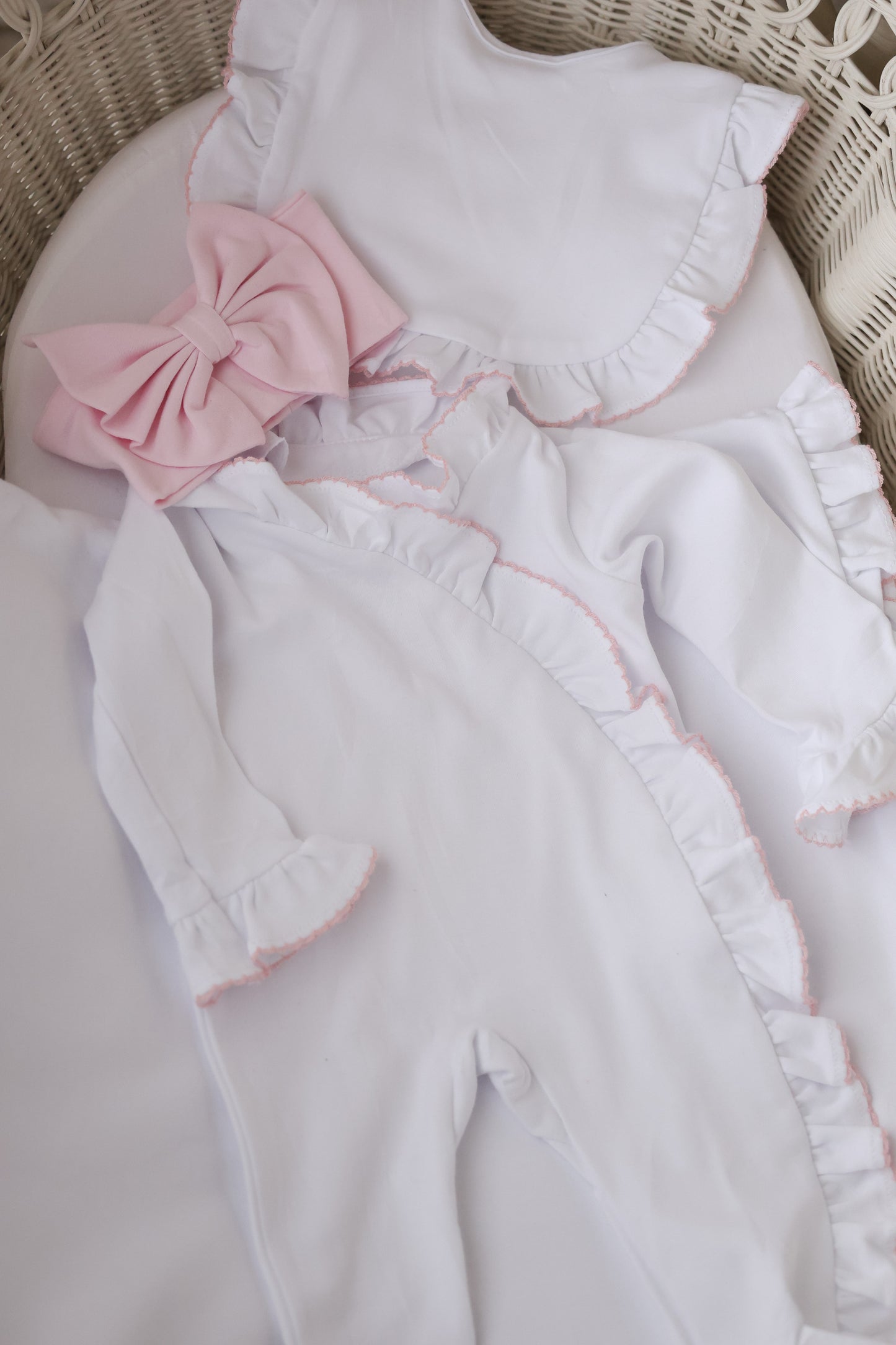 Picot Heirloom Ruffle Bib