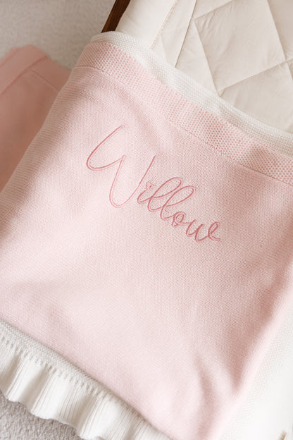 Berry Milk Solid Knit Baby Blanket