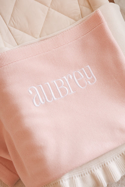 Berry Milk Solid Knit Baby Blanket