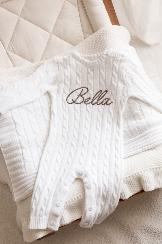 Classic Cable Knit Romper