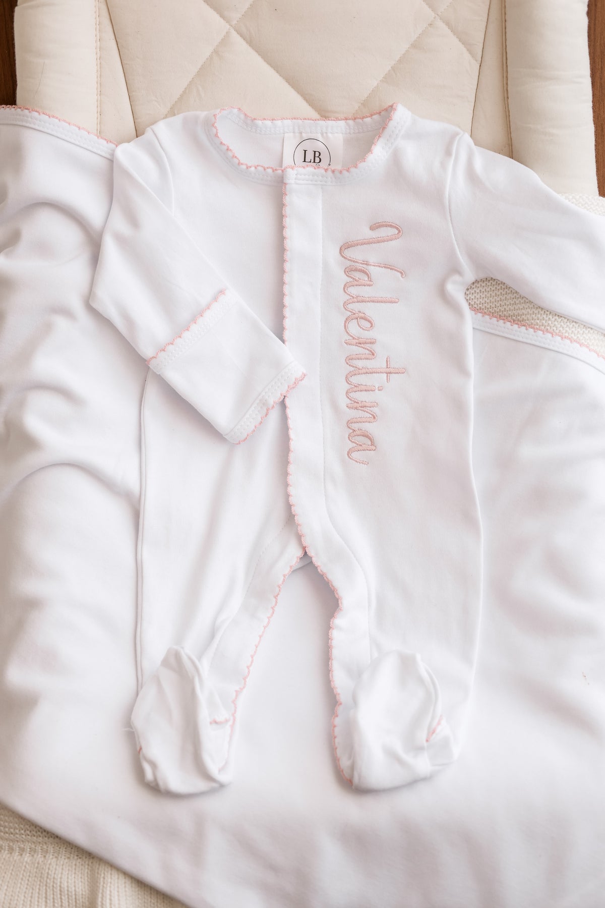 Sweet P Footie | Pink Trim