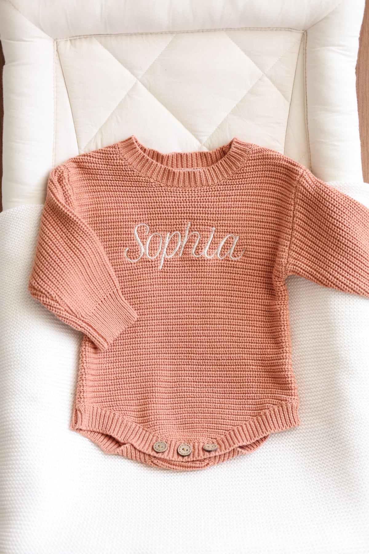Knit Sweater Onesie | Terracotta