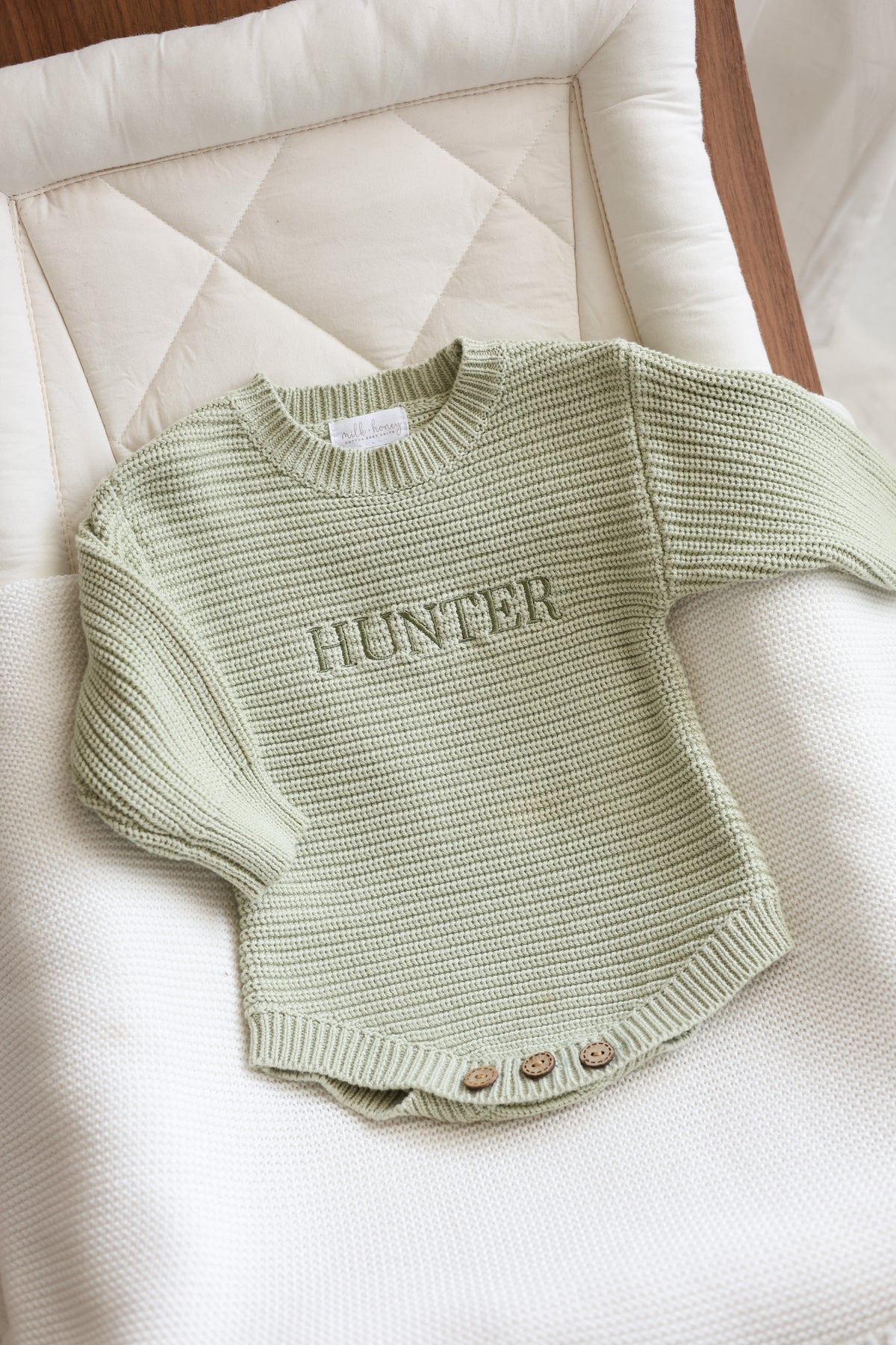 Knit Sweater Onesie | Muted Sage