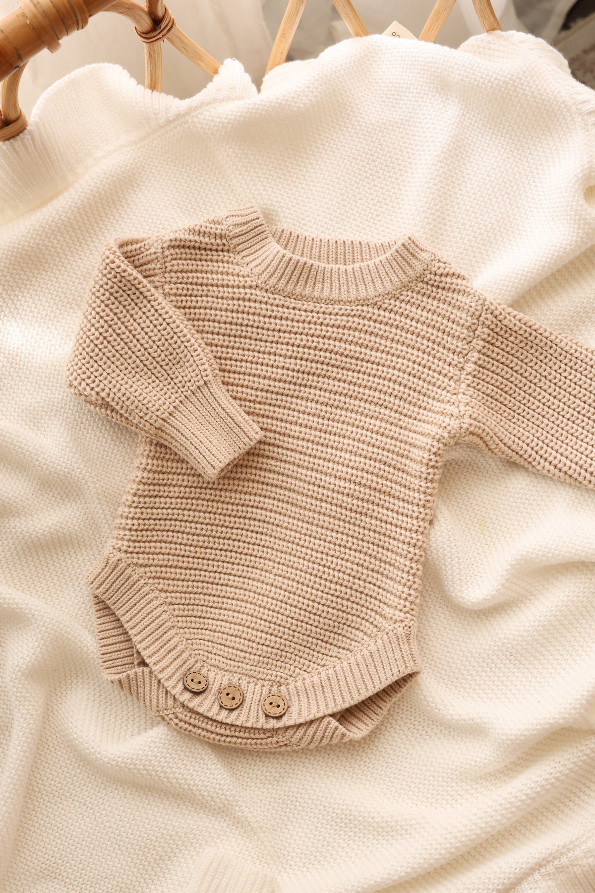 Knit Sweater Onesie | Oat
