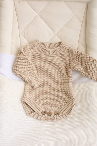 Knit Sweater Onesie | Oat